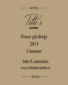 Prova-på att dreja 29/4 kl. 18:00 - 21:00