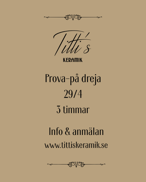 Prova-på att dreja 29/4 kl. 18:00 - 21:00