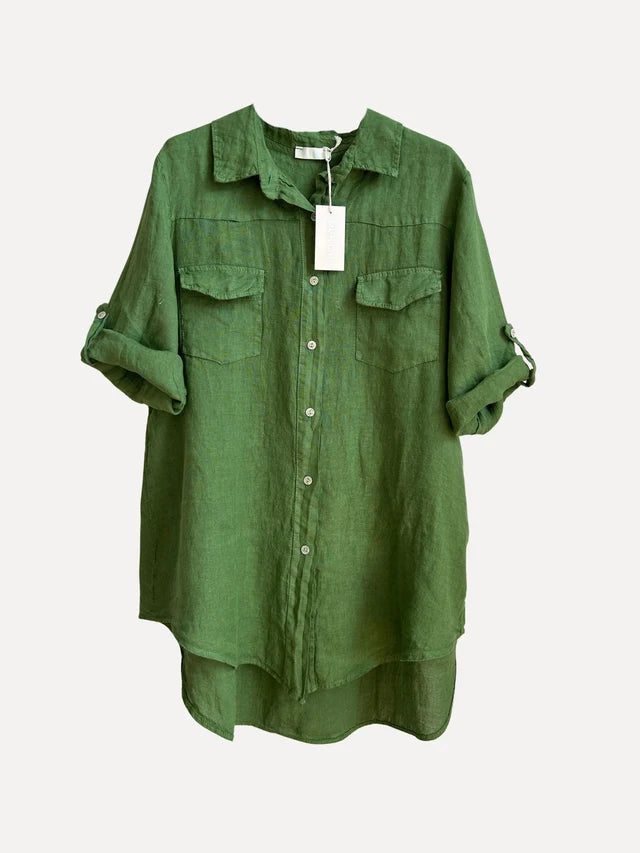 Favvo Linen Shirt - Olive
