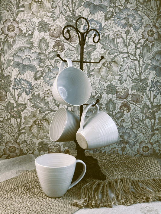 Drejad tekopp "Teatime" Vit