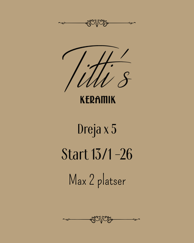 Kurs i drejning - max 2 pers - Startdatum 13/1 -26