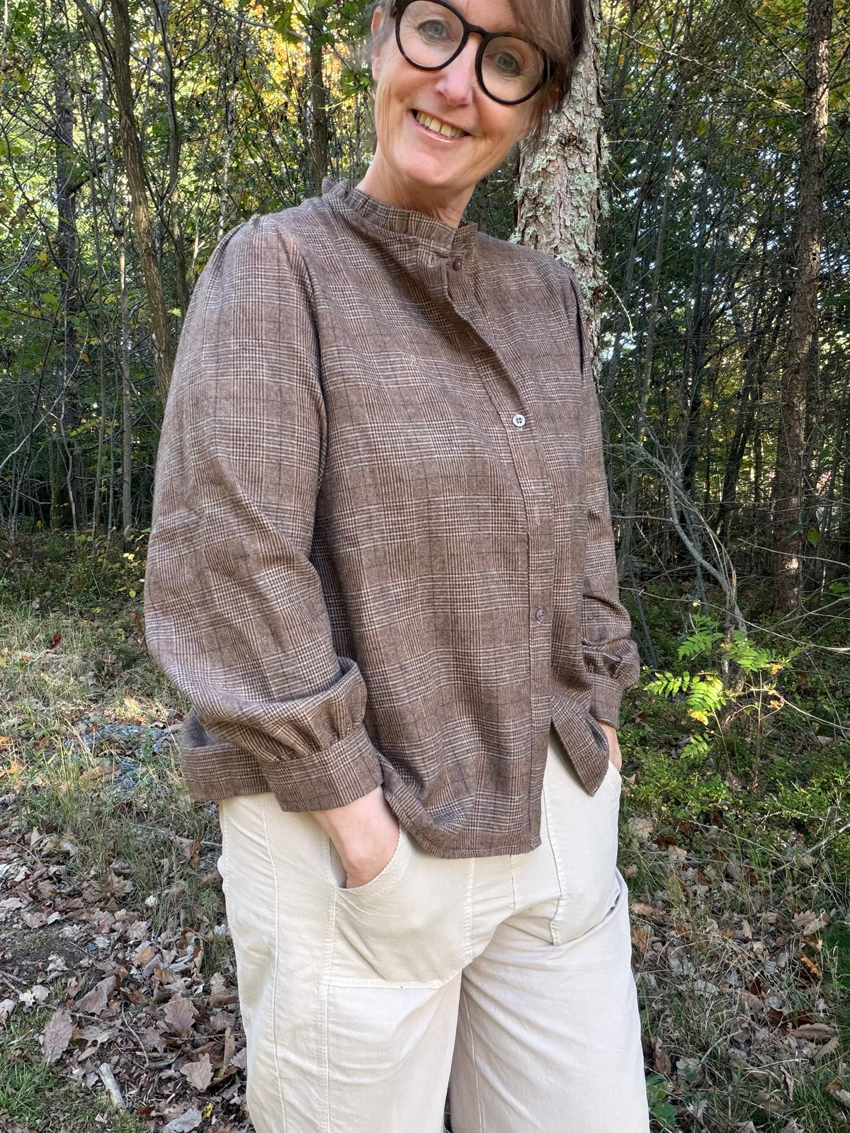 Sam Square Blouse - Dark brown